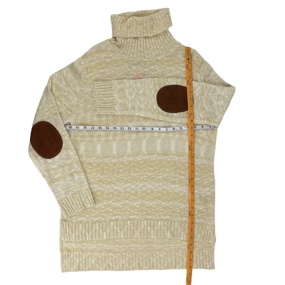 She + Sky Tunic Turtleneck Sweater Cream & White L - Picture 7 of 8